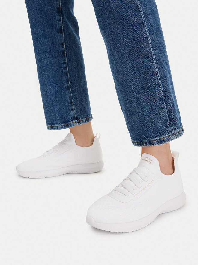 Tommy Hilfiger Sneakers Tommy Hilfiger Knit Extralight Runner FW0FW09112 Weiß