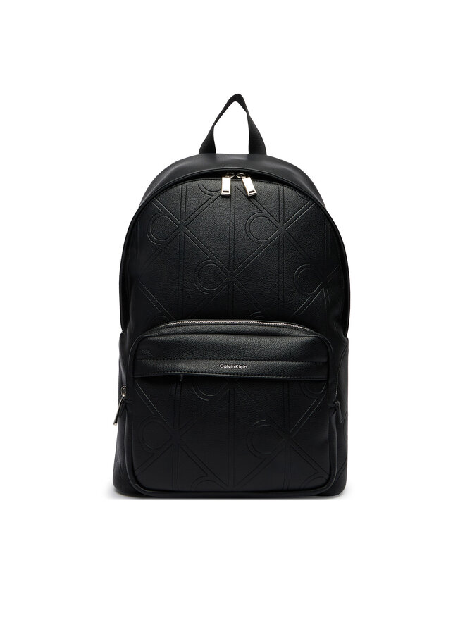 Calvin Klein Rucksack Calvin Klein Emblem Aop Emboss Round Backpack LV04D3398G Schwarz