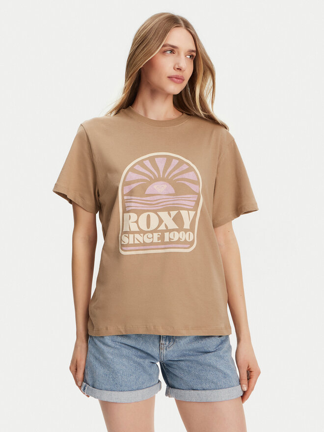 Roxy Roxy Marškinėliai ERJZT05912 Ruda Regular Fit