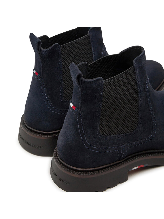 Tommy Hilfiger Ghete Jodhpur Tommy Hilfiger Light Hilfiger Suede Chelsea FM0FM05104 Bleumarin