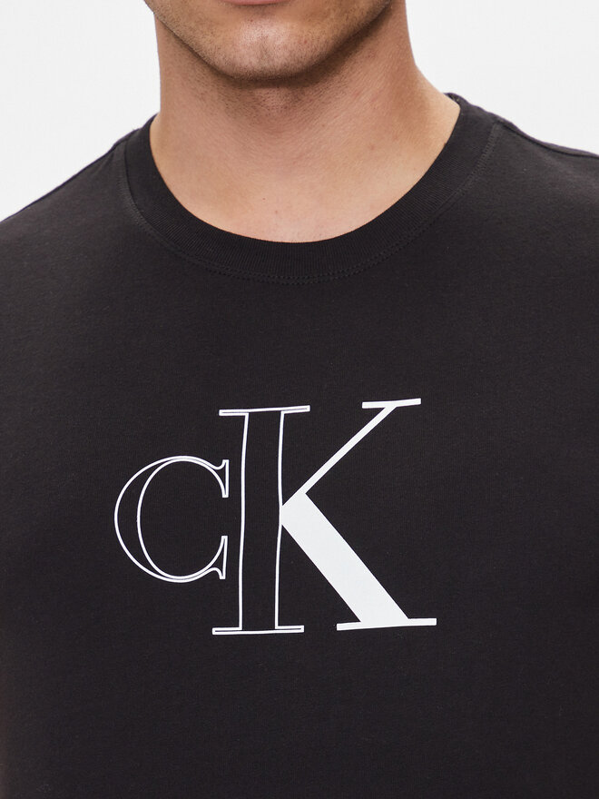 Calvin Klein Jeans Calvin Klein Jeans T-Shirt Outline Monologo J30J325678 Μαύρο Slim Fit