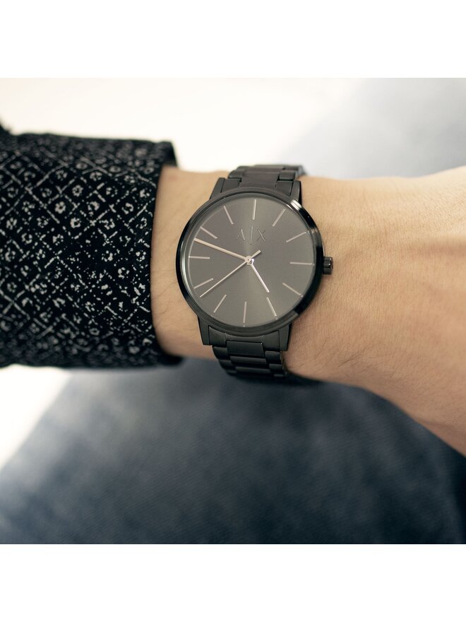 Armani Exchange Pulkstenis Armani Exchange Cayde AX2701 Melns