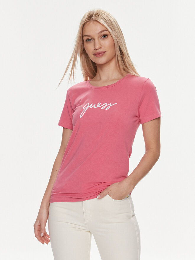 Guess Guess Marškinėliai Carrie O4RM09 KBBU1 Balta Regular Fit