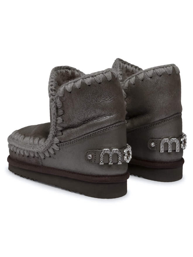 Mou Μπότες Χιονιού Mou Eskimo 18 With Rhinestones Logo Ασημί