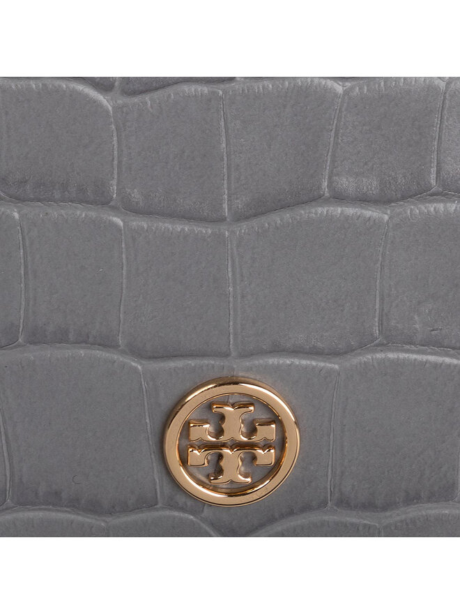 Tory Burch Сумка Tory Burch Robinson Embossed Chain Wallet 56641 Сірий