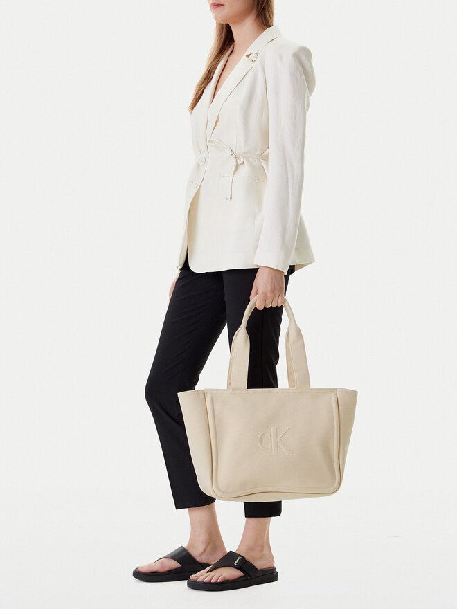 Calvin Klein Jeans Kabelka Calvin Klein Jeans Summer Canvas Tote LV04K3098G Béžová