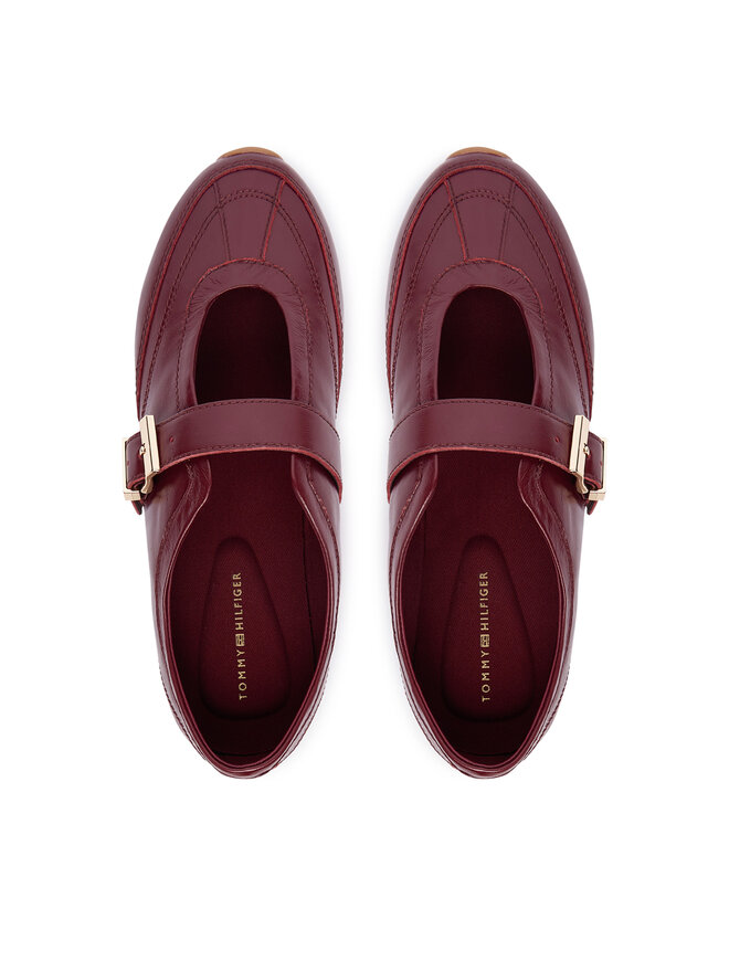 Tommy Hilfiger Ballerinas Tommy Hilfiger Bella Ballet Mary Jane FW0FW09416 Dunkelrot
