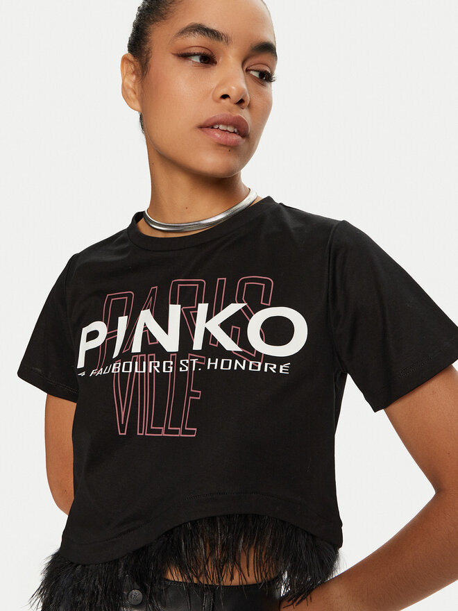 PINKO PINKO T-Shirt Martignano 103130 A1LV Μαύρο Regular Fit