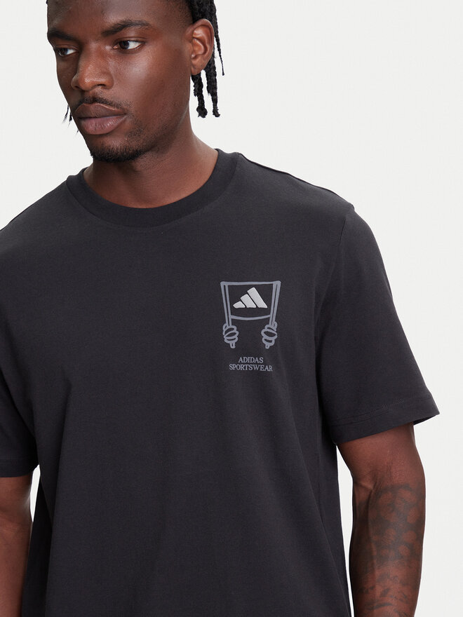 adidas adidas Majica Stadium Crowd lJX7474 Črna Loose Fit