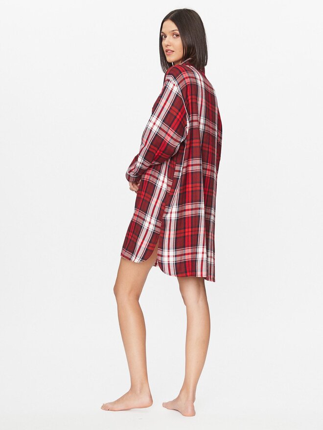 Tommy Hilfiger Tommy Hilfiger Nočna srajca UW0UW04874 Rdeča Relaxed Fit