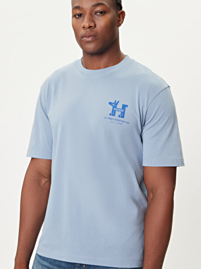 HUGO HUGO Camiseta Nedix 50543483 Celeste Regular Fit