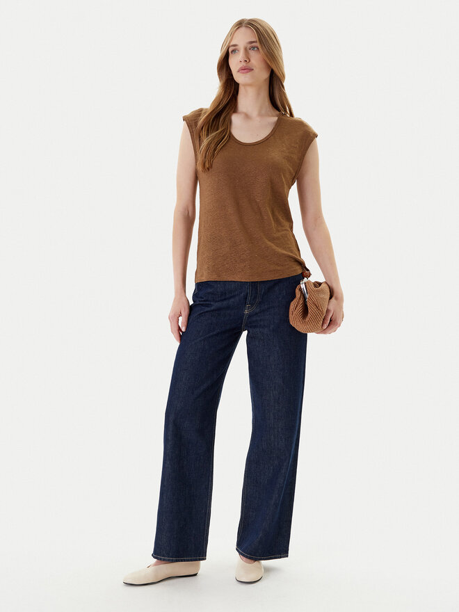 United Colors Of Benetton United Colors Of Benetton Majica 37UJE16B1 Rjava Regular Fit