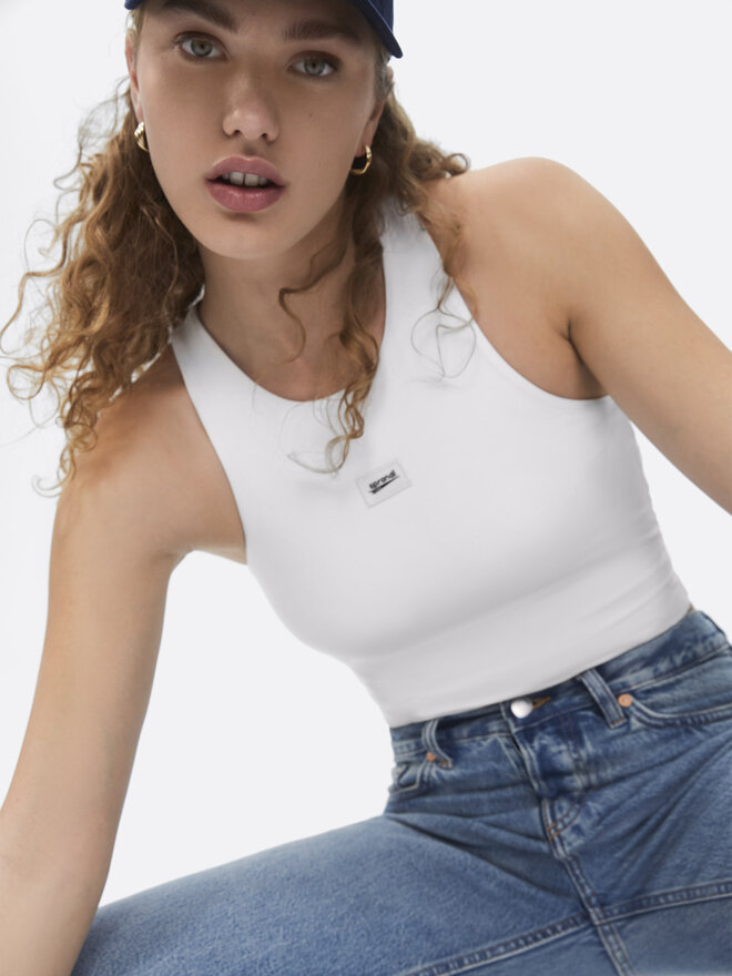 Sprandi Sprandi Τοπ SP22-TPD101 Λευκό Slim Fit