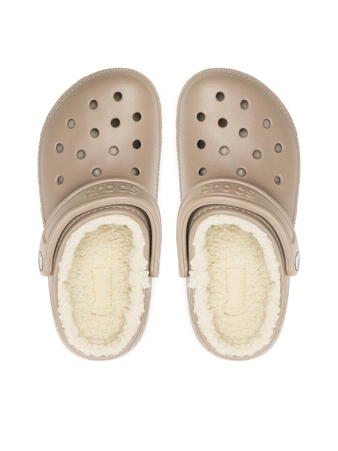kerokeroさん Тапки Crocs Classic Lined Clog цвет серый 203591 | ANSWEAR.ua