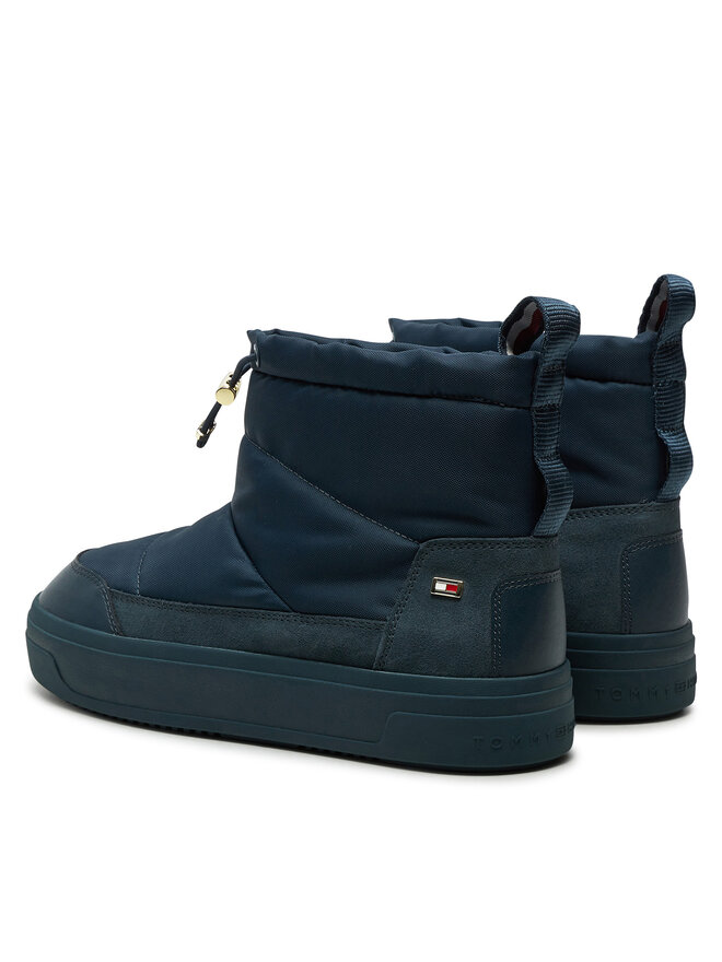 Tommy Hilfiger Sněhule Tommy Hilfiger Flag Nylon Mini Snowboot FW0FW08334 Tmavomodrá