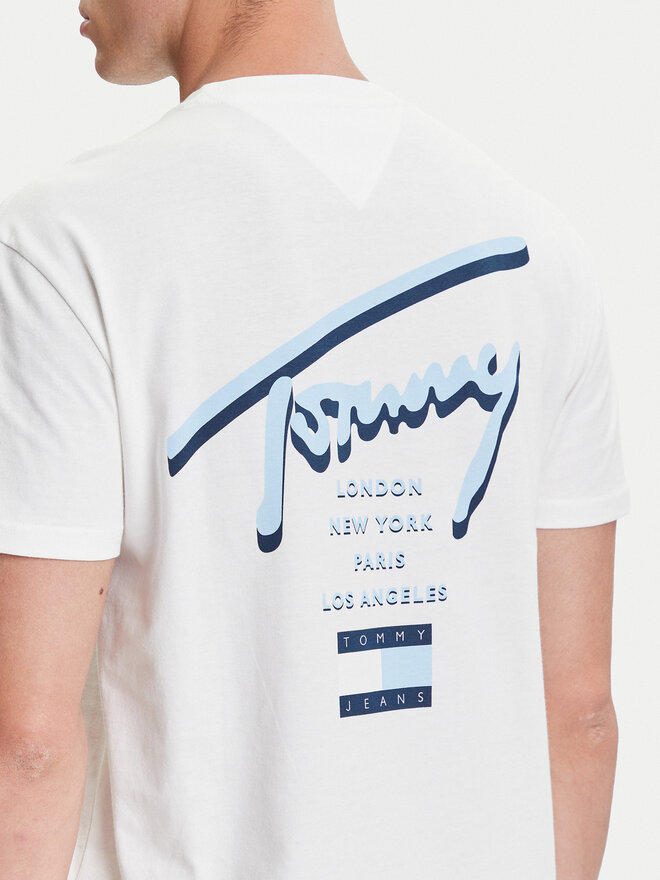 Tommy Jeans Tommy Jeans T-Shirt Signature City DM0DM21934 Weiß Regular Fit