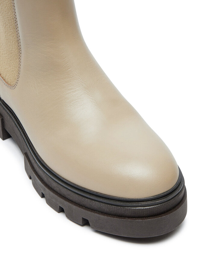 Tommy Hilfiger Kotníková obuv s elastickým prvkem Tommy Hilfiger Monochromatic Chelsea Boot FW0FW06730 Béžová