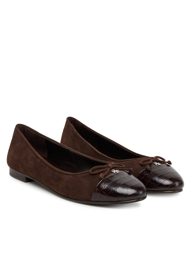 Tory Burch Балетки Tory Burch Cap-Toe Ballet 169866 Коричневий