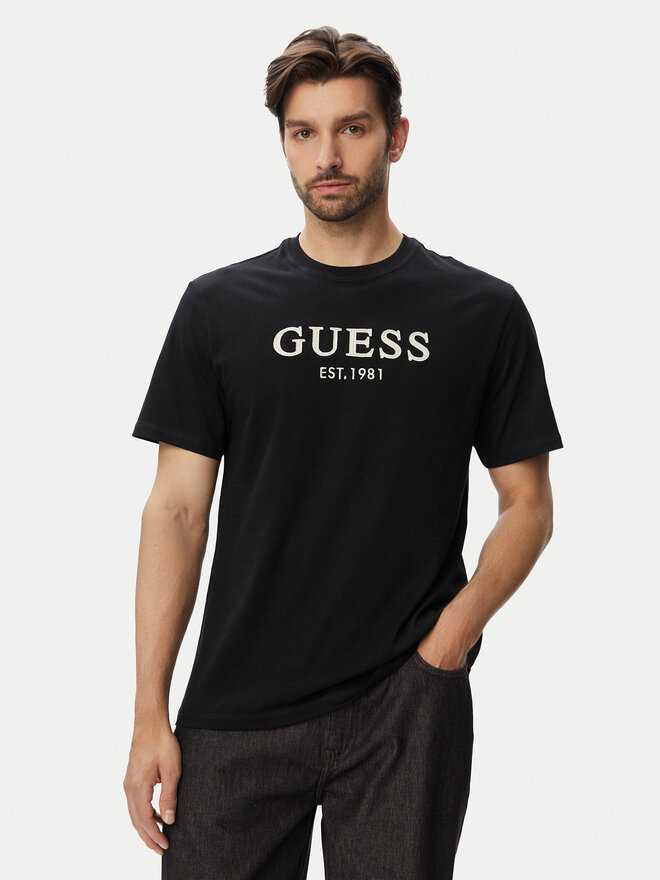 Guess Guess Футболка M6YI41 K4227 Чорний Regular Fit