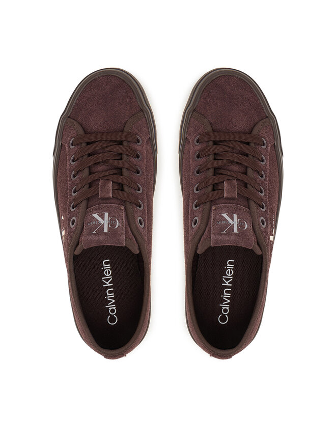 Calvin Klein Sneakers aus Stoff Calvin Klein Vulc Flatf Laceup Suede HW0HW03088 Dunkelrot