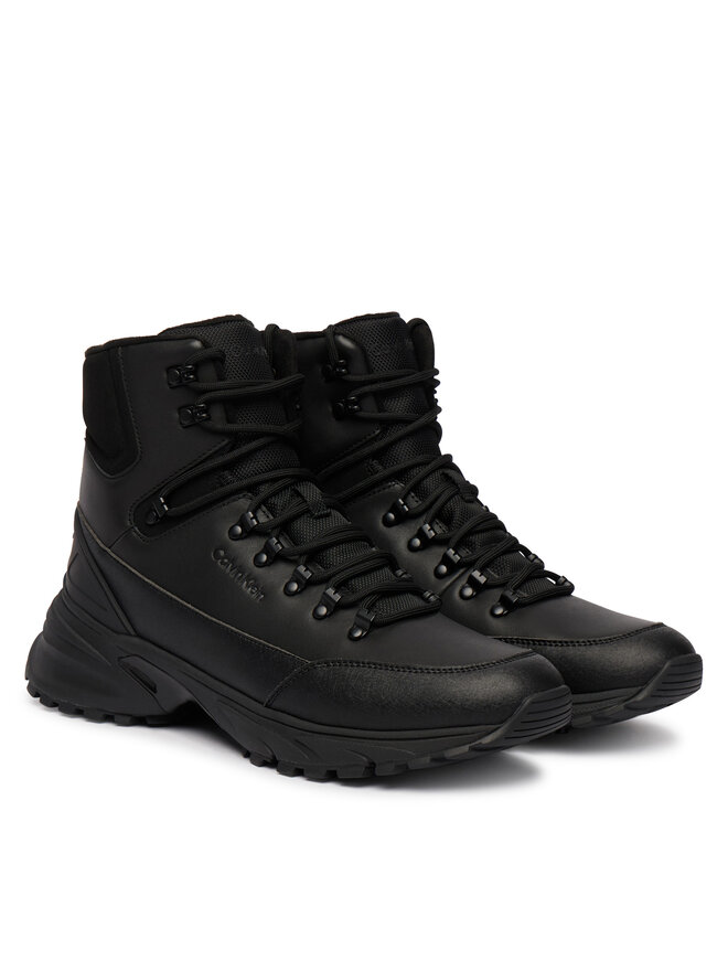 Calvin Klein Schnürstiefeletten Calvin Klein Hike Runner Mid Laceup Lth HM0HM02323 Schwarz