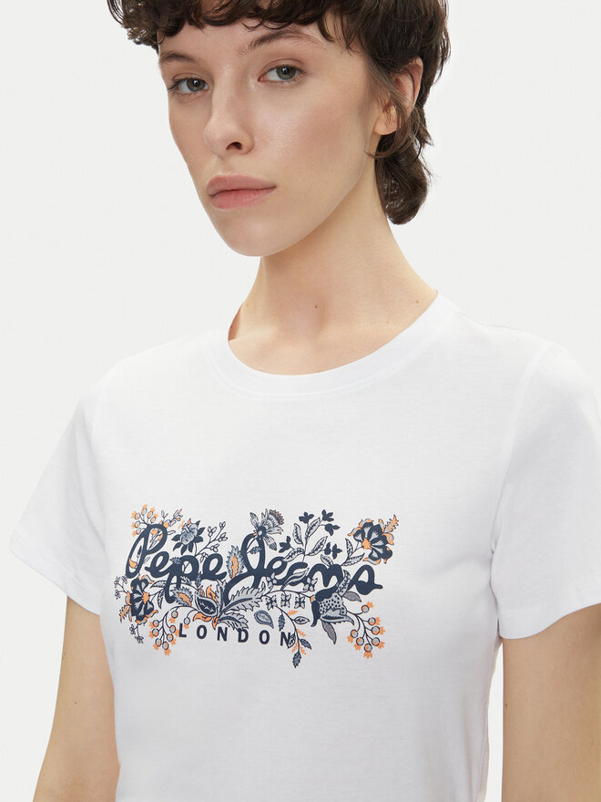 Pepe Jeans Pepe Jeans T-Shirt Rosalind PL506034 Weiß Regular Fit