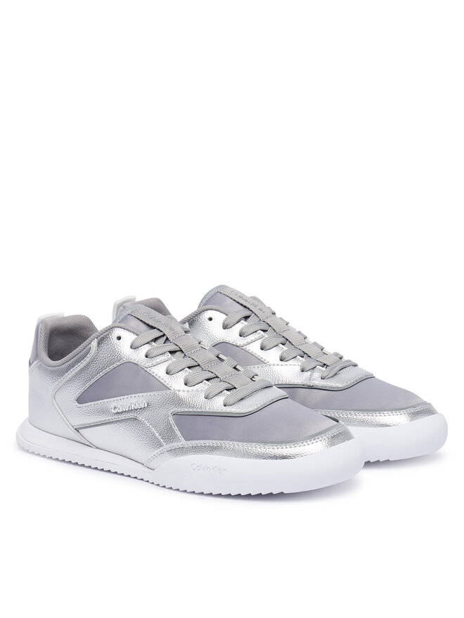 Calvin Klein Sneakers Calvin Klein Low Pro Run Lace Stripe Met Lth HW0HW03272 Silberfarben