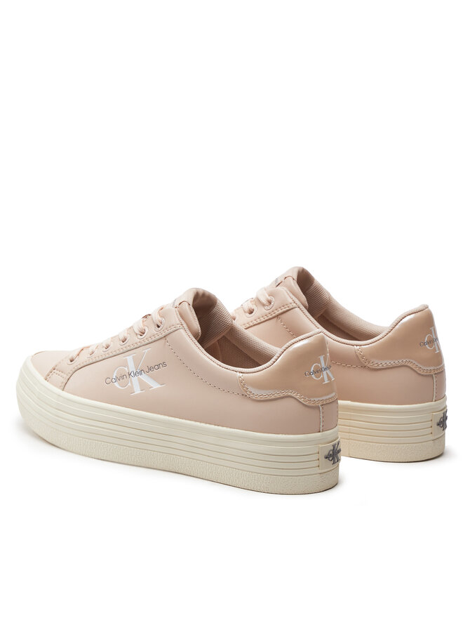 Calvin Klein Jeans Sportcipők Calvin Klein Jeans Bold Vulc Flatf Lace Lth Met YW0YW01393 Bézs