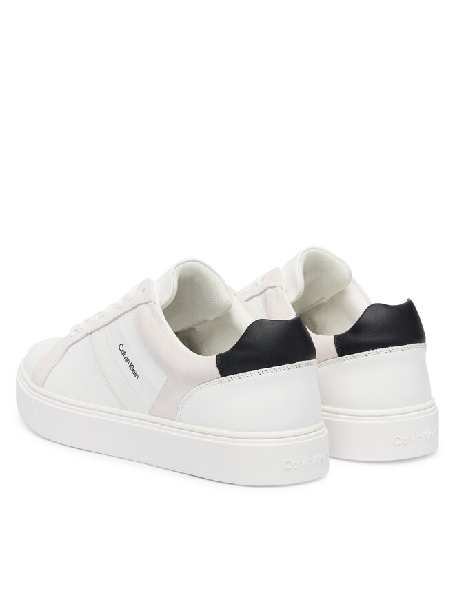Calvin Klein Zapatillas Calvin Klein Classic Cupsole Laceup Tape Lth YM0YM01430 Blanco