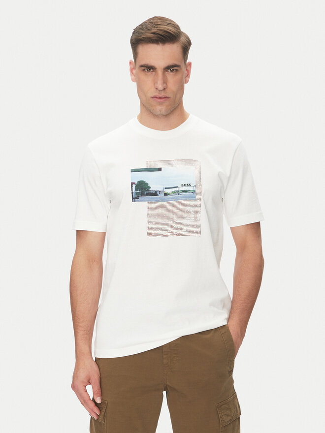 BOSS BOSS Camiseta Te_Ontheway 50539180 Blanco Regular Fit