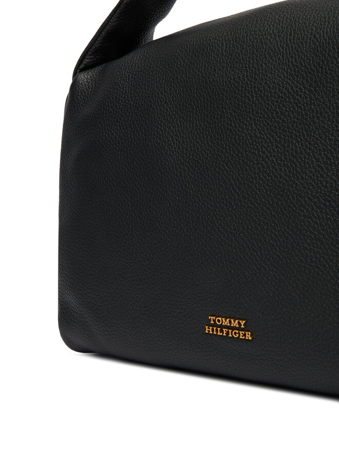 Tommy Hilfiger Handtasche Tommy Hilfiger City Leather Shoulder Bag AW0AW18152 Schwarz