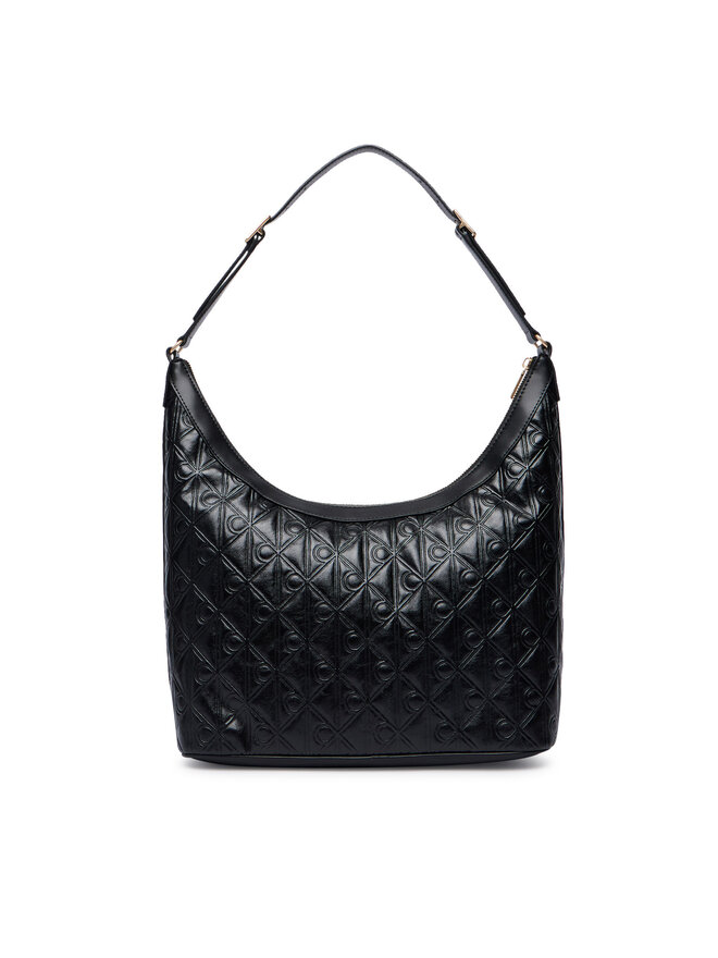 Calvin Klein Handtasche Calvin Klein Emblem Aop Debossed Medium Shbag LV04F3875G Schwarz