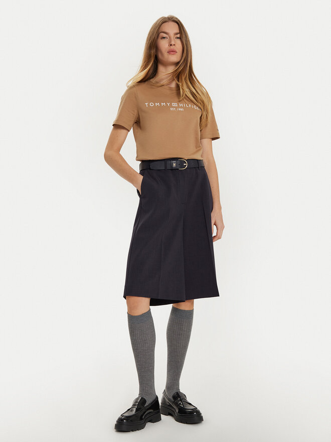 Tommy Hilfiger Tommy Hilfiger Marškinėliai WW0WW40276 Smėlio Regular Fit