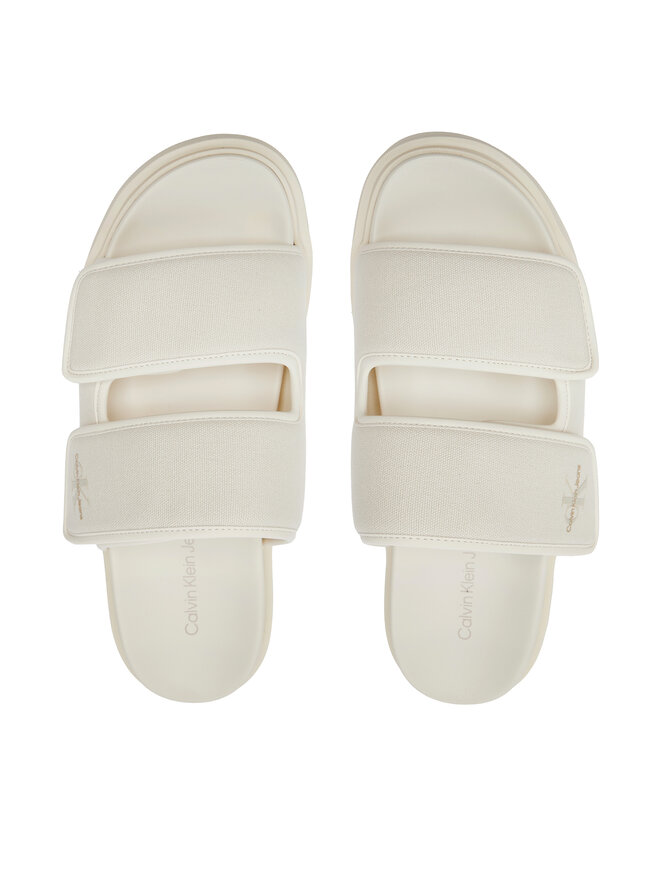 Calvin Klein Jeans Šľapky Calvin Klein Jeans Double Bar Sandal Mtl YM0YM01020 Écru