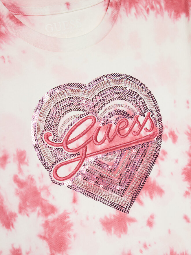 Guess Guess Marškinėliai J5RI09 K8HM4 Rožinė Oversize