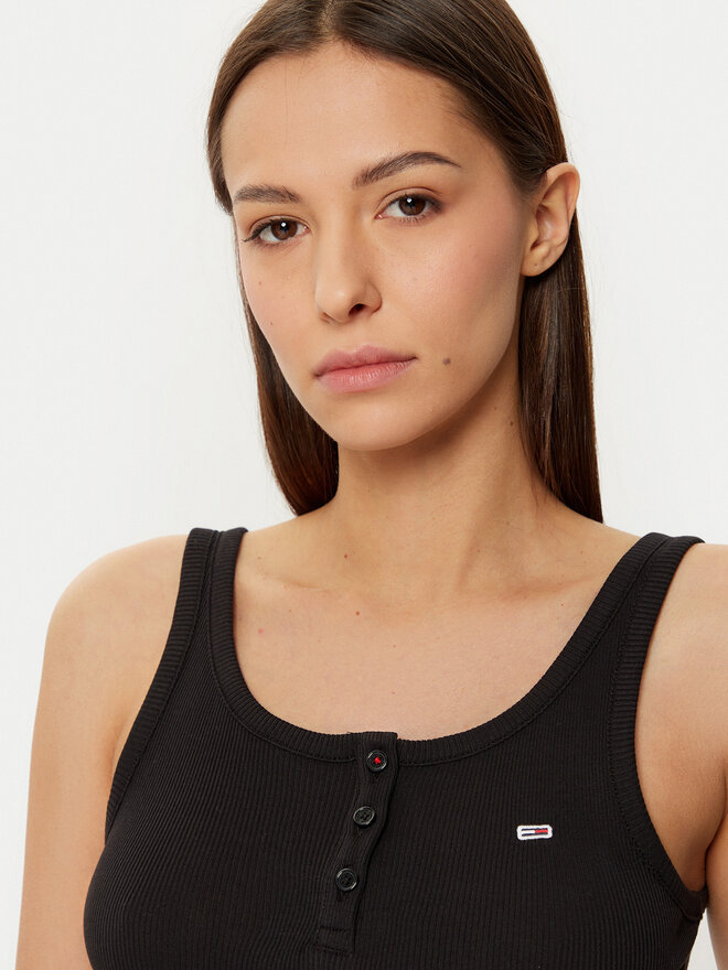Tommy Jeans Tommy Jeans Top DW0DW19492 Črna Slim Fit