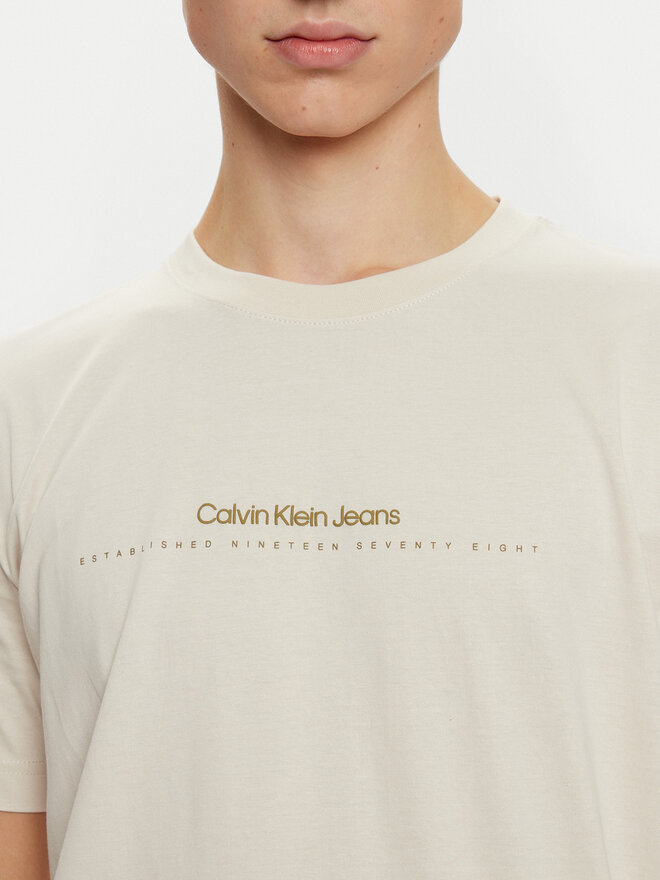 Calvin Klein Jeans Calvin Klein Jeans Футболка Minimal Logo J30J327075 Бежевий Regular Fit