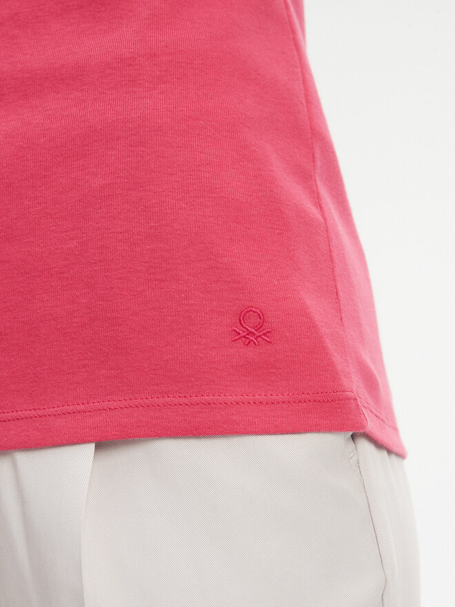 United Colors Of Benetton United Colors Of Benetton Camiseta 3GA2E16A0 Rosa Regular Fit