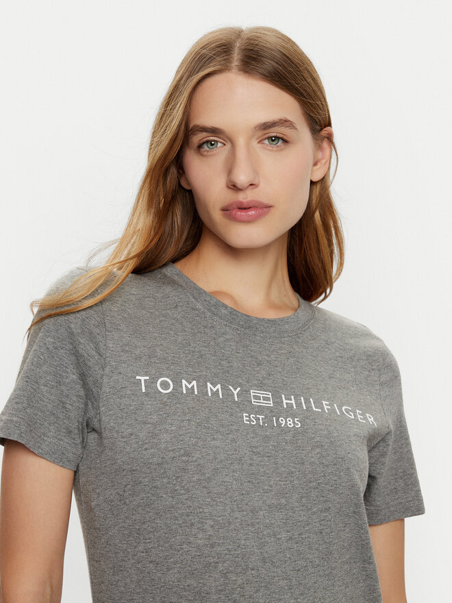 Tommy Hilfiger Tommy Hilfiger Marškinėliai WW0WW40276 Pilka Regular Fit