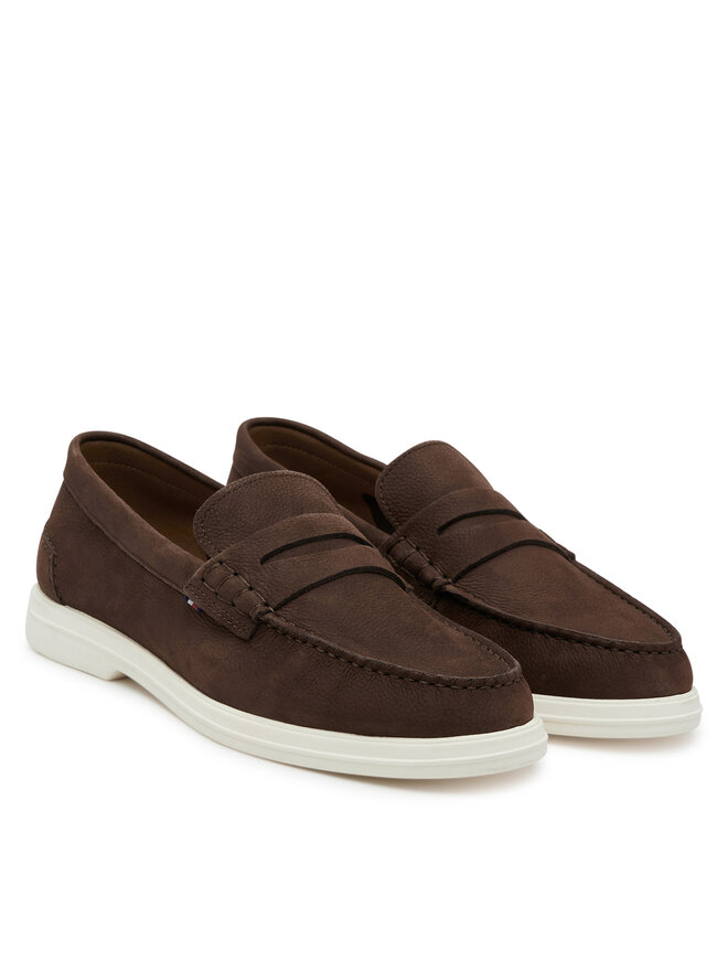 Tommy Hilfiger Mokasíny Tommy Hilfiger Nubuck P Loafer FM0FM05350 Hnedá