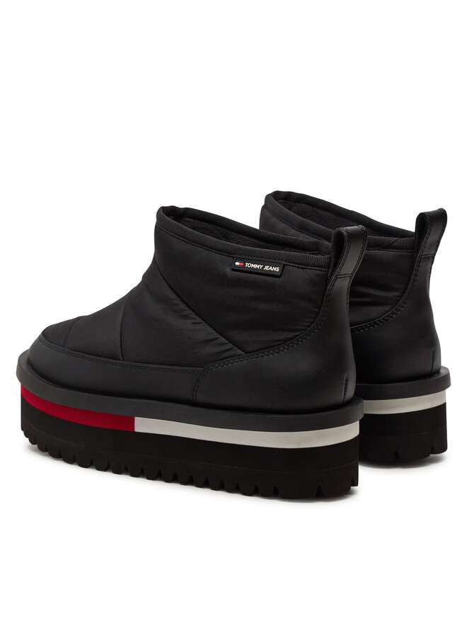 Tommy Jeans Cizme de zăpadă Tommy Jeans Tjw Nylon Flatform Boot Wl EN0EN02689 Negru