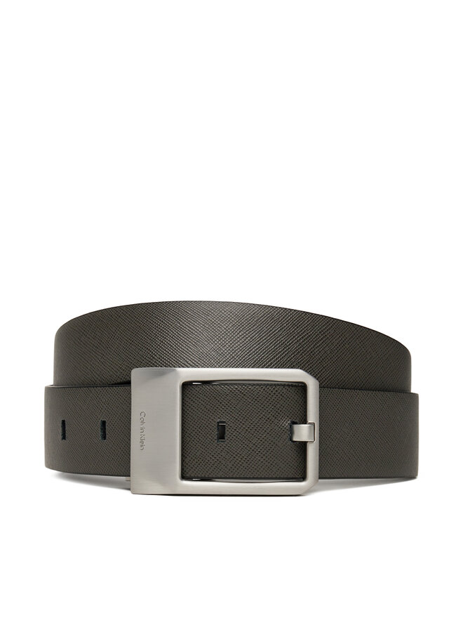 Calvin Klein Pasek Męski Calvin Klein Faceted Buckle 35Mm Adj/Rev LV04D7010G Czarny