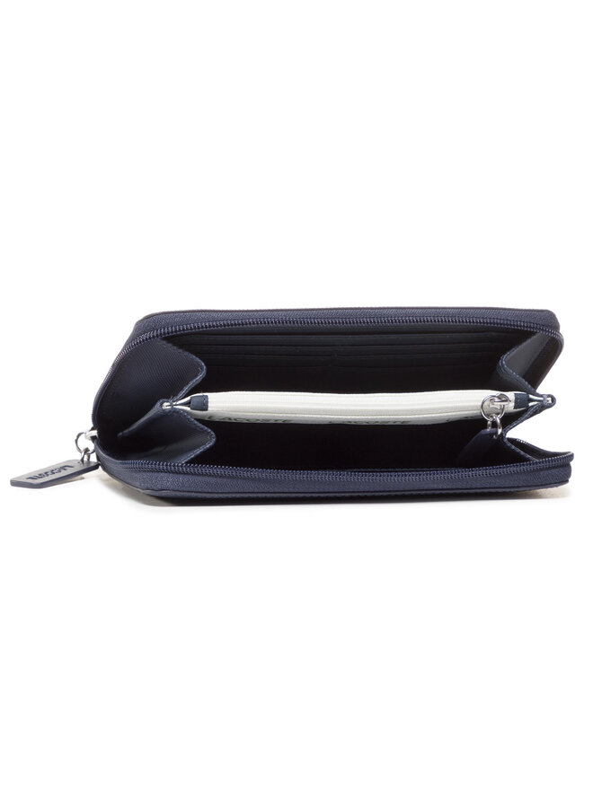 Lacoste Liels sieviešu maks Lacoste L Zip Wallet NF2900PO Tumši zils