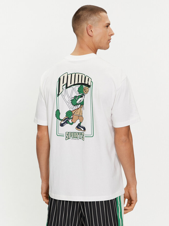 Puma Puma Marškinėliai For The Fanbase Graphic 624395 Balta Relaxed Fit