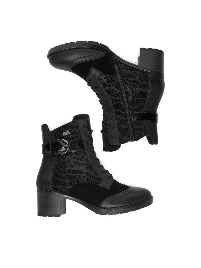 Remonte Schnürschuhe Remonte D2A77-02 Schwarz