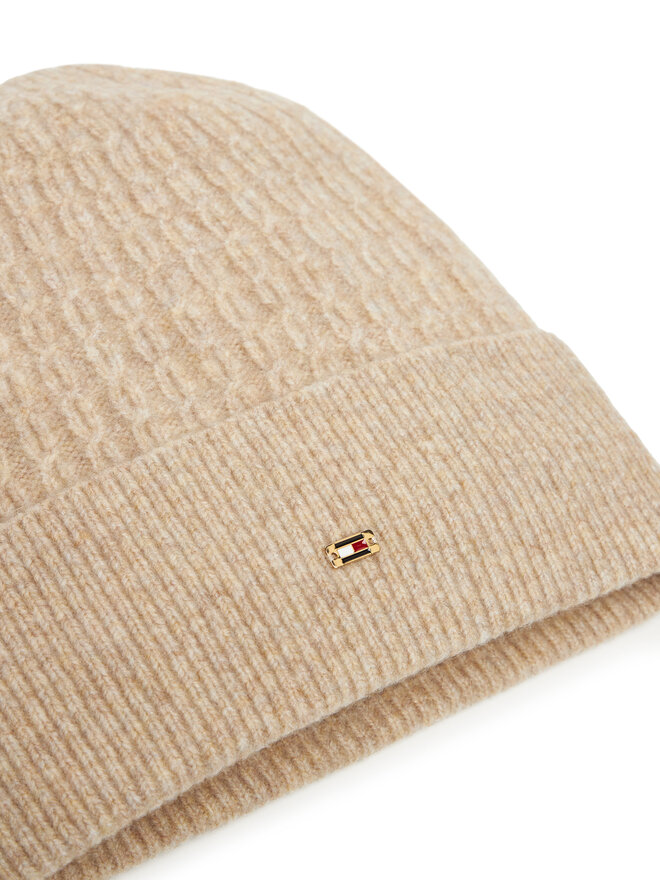 Tommy Hilfiger Σκούφος Tommy Hilfiger Th Cable Enamel Flag AW0AW17776 Καφέ