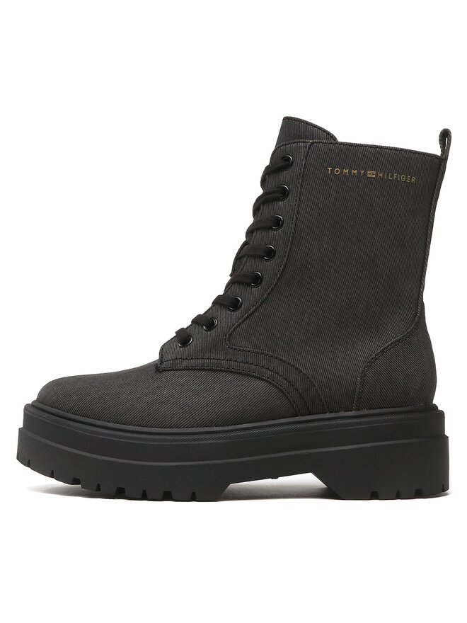 Tommy Hilfiger Botas Tommy Hilfiger Feminine Essential Canvas FW0FW07357 Negro