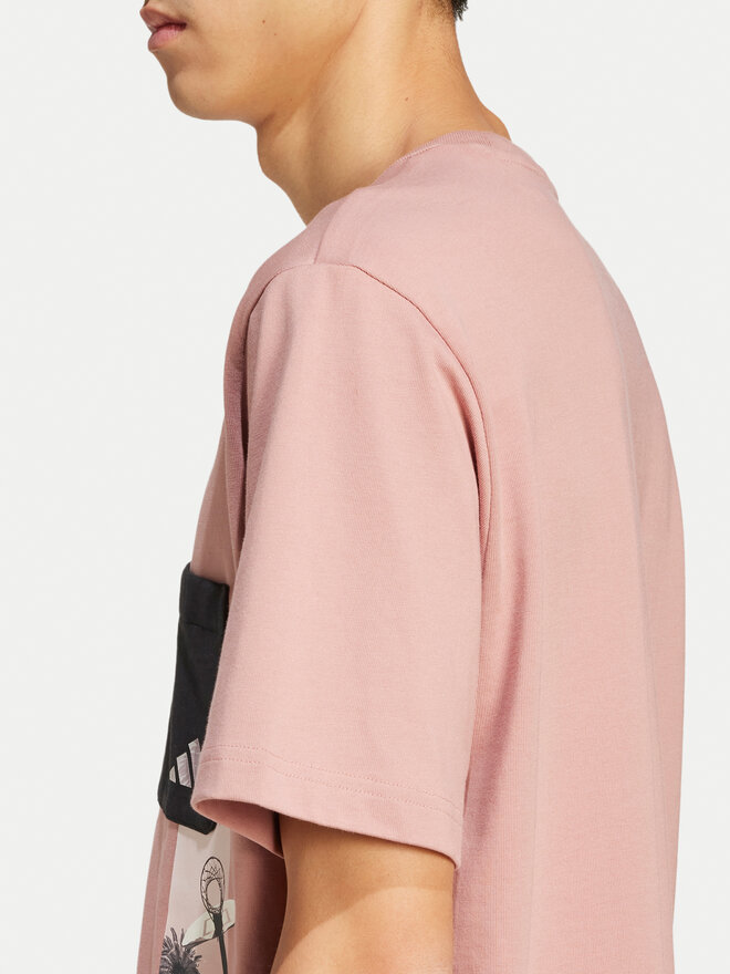 adidas adidas T-Shirt Lens Elevated Pocket Graphic JJ3927 Rosa Loose Fit