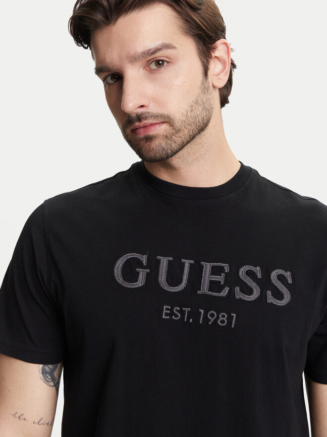Guess Guess Футболка M5YI17 I3Z14 Чорний Regular Fit