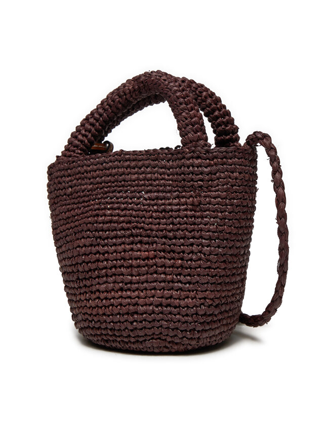 Manebi Torebka Manebi Handcrafted Raffia Summer Bag Mini V 7.4 AM Brązowy